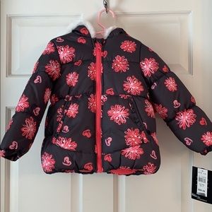 NWT London Fog puffy jacket with toboggan &hood 4T